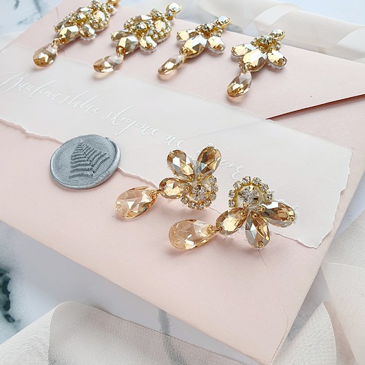 Kolczyki Swarovski Glam Mini Gold PiLLow Design