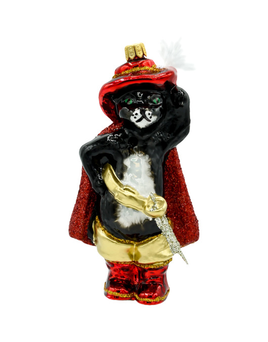 ozdoby choinkowe Bombka choinkowa: Kot w butach: czarny