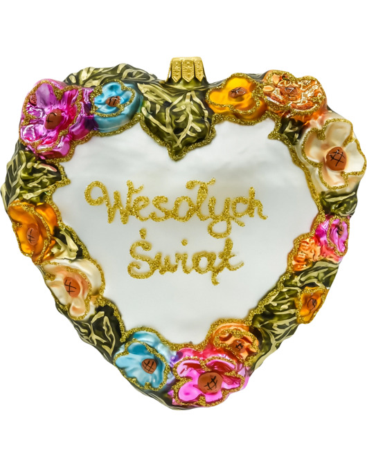 ozdoby choinkowe Bombka choinkowa: Serce kwiatowe: białe