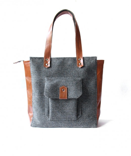 torba - grey&camel&silver dots 2 -zamówienie elfagado