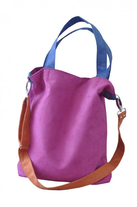 Torba hobo XL - fuksja, kobalt.pomarańcz PRACOWNIA 166