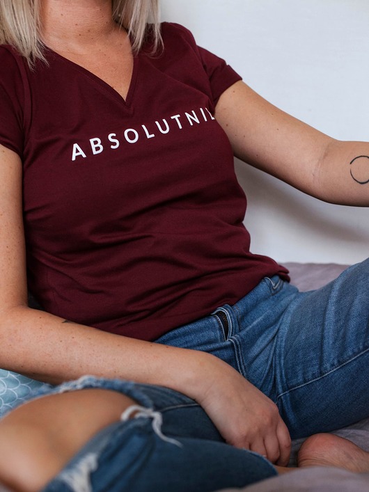 T-shirt bordowy ABSOLUTNIE. ANIMUSH