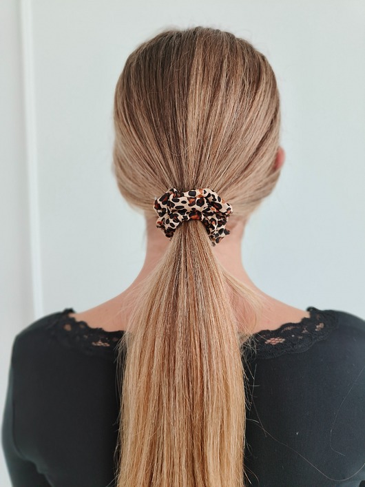 gumki do włosów Gumka jedwabna, scrunchie, sawanna MINI
