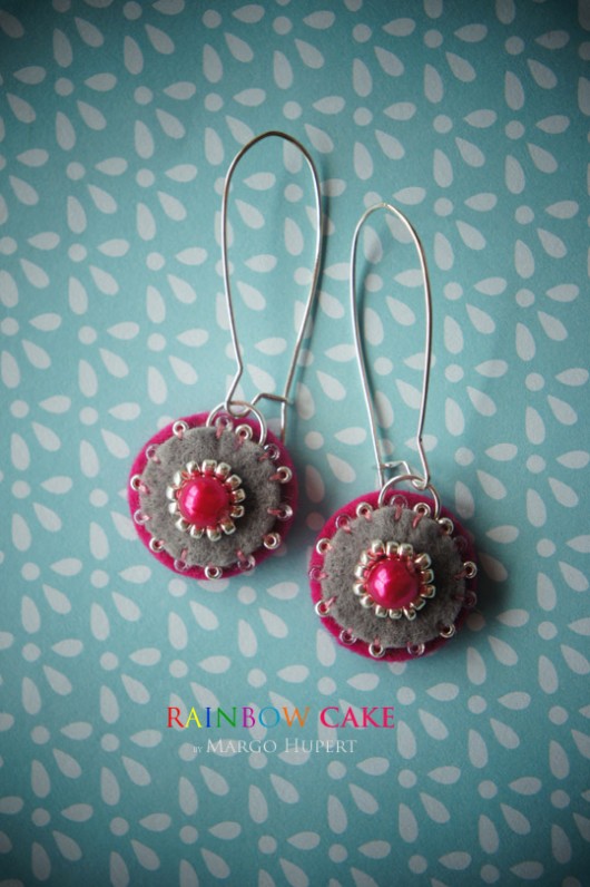  RainbowCake - pink with gray FlowerFelt Design