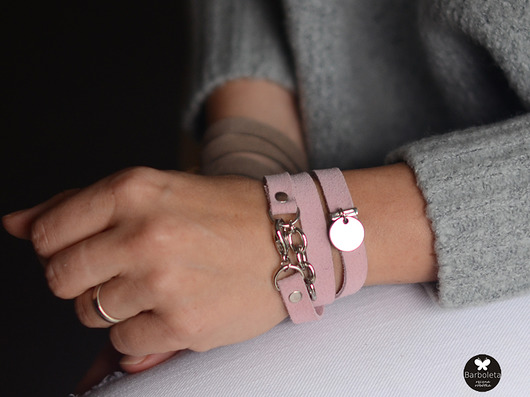 barboleta pink suede silver ring barboleta
