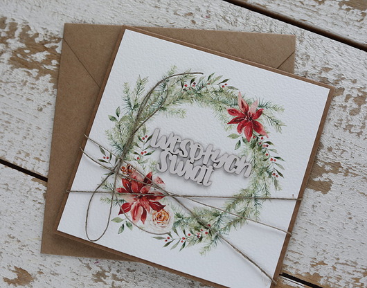 kartki świąteczne Kartka świąteczna ręcznie robiona na Boże Narodzenie Merry Christmas