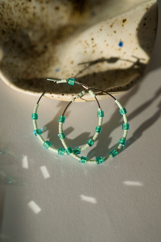 kolczyki - inne Kolczyki koła z koralików