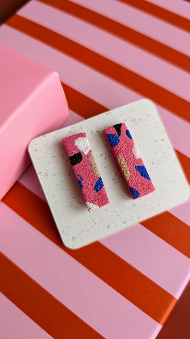 kolczyki z masy plastycznej Kolczyki sztyfty lastryko