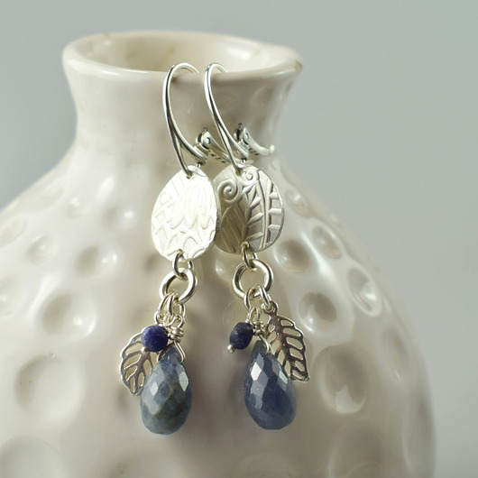 kolczyki srebrne Imperfect - srebrne kolczyki z szafirem