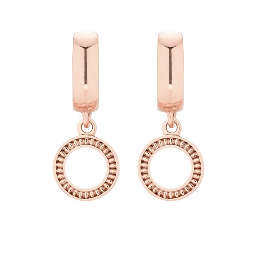 kolczyki srebrne Kolczyki z różowego złota z ozdobnymi kółeczkami