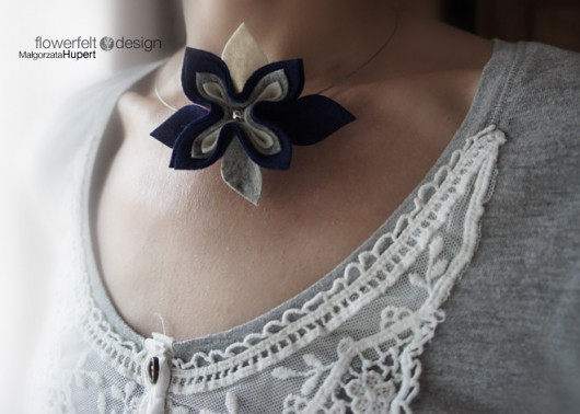 srebro w granacie FlowerFelt Design