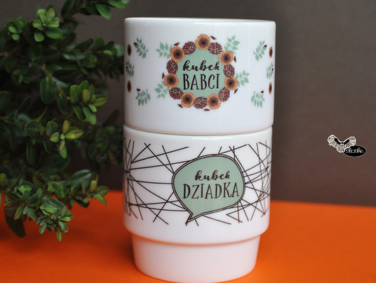 kubek Babci i kubek Dziadka, zestaw Sowia Aleja