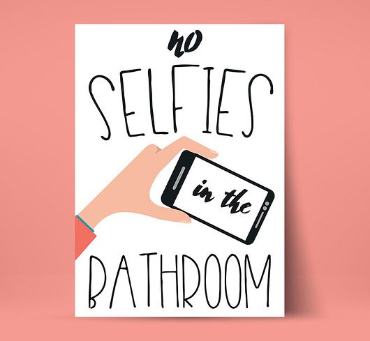 plakaty No Selfies - Zabawny Plakat na ścianę - A4