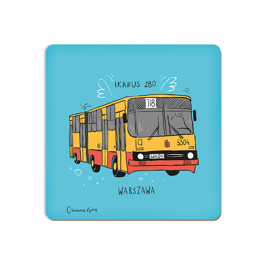 zakładki do książek Podkładka pod kubek Warszawa Autobus Ikarus 280
