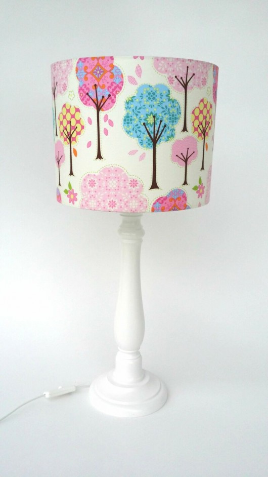 Lampa Lampka Nocna Abażur Klosz Drzewka Cream made by mama