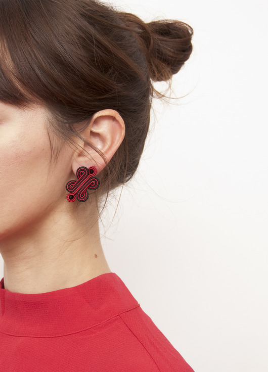 kolczyki soutache Kolczyki polski folklor - Kohutki Spiskie