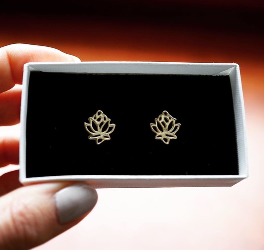 Pozłacane kolczyki kwiat lotosu VENA Jewellery