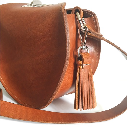 torby na ramię ROUND Bag koniakowa skóra jucht