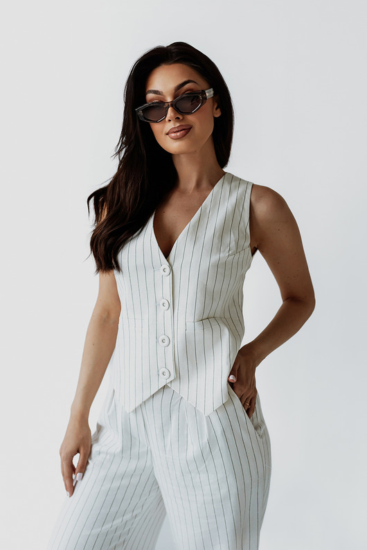 kamizelki damskie Kamizelka STRIPES w białym kolorze