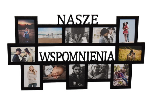 ramki na zdjęcia Multirama ramka na zdjęcia z napisem  Nasze Wspomnienia mdf 12 zdj