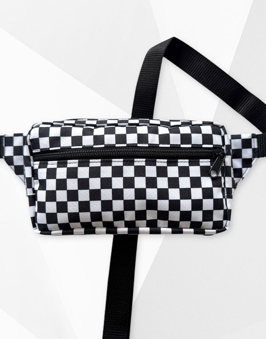 torby i nerki męskie Nerka prostokątna szachownica czarno-biała