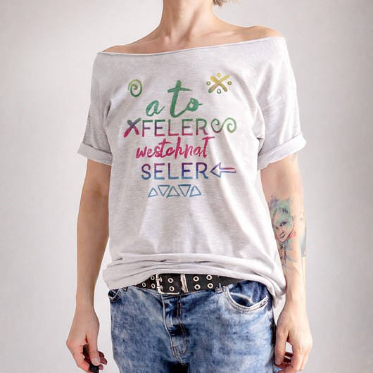 t-shirt damskie A to feler! Szary Oversize
