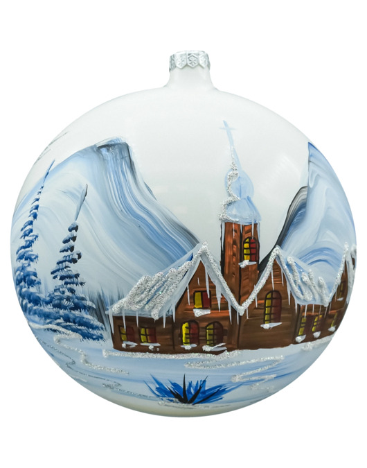 ozdoby choinkowe Bombka Duża Zimowy Kościółek