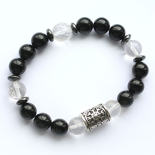 bransoletki z kamieni naturalnych Ochronna - Tarcza Algizowa, Azeztulit, Czarny Turmalin