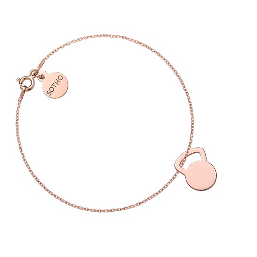 bransoletki srebrne Bransoletka z różowego złota kettlebell