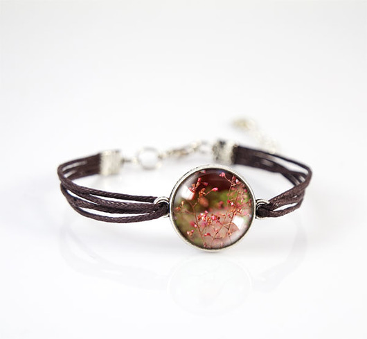 bransoletki ze szkła Bransoletka - Lato - brązowa, sznurki