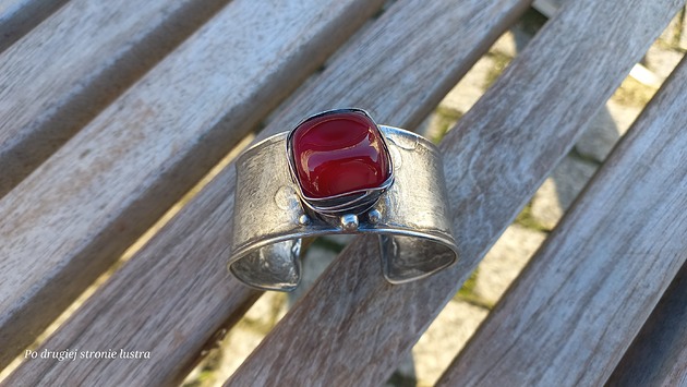 bransoletki wire wrapping Czerwień - bransoletka regulowana