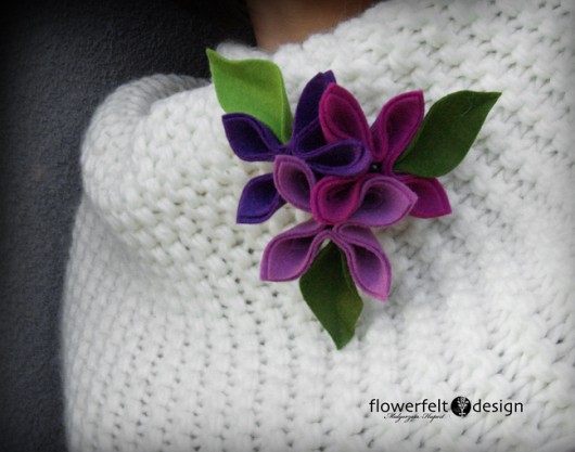 trzy różowe FlowerFelt Design