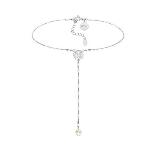 Srebrny choker z rozetką i kryształem SOTHO