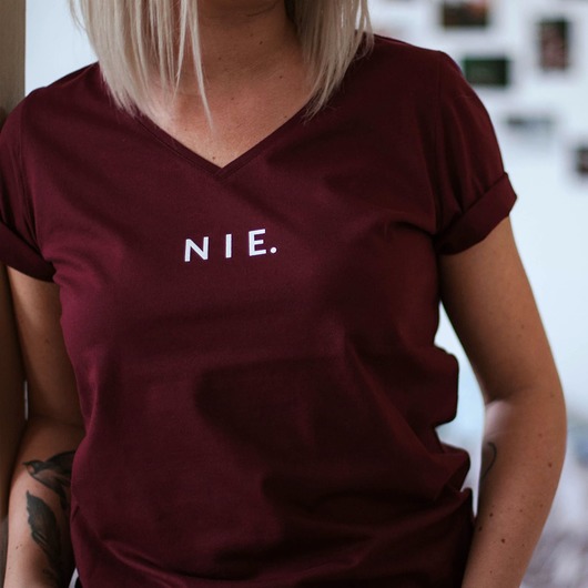 T-shirt bordowy NIE. ANIMUSH