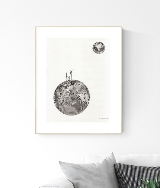 grafika 30X40 cm wykonana ręcznie MiniMalArt