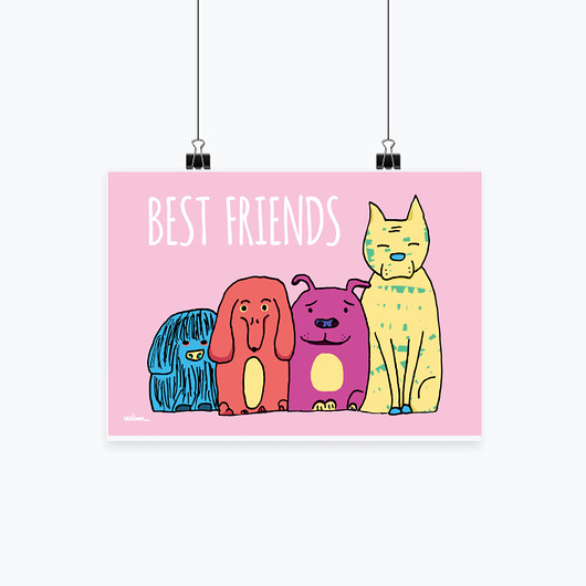 grafiki i ilustracje Plakat - Best Friends