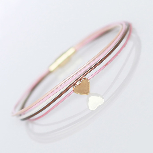 Lekkie Serduszko v Gold Baby Pink Beż Mitsu