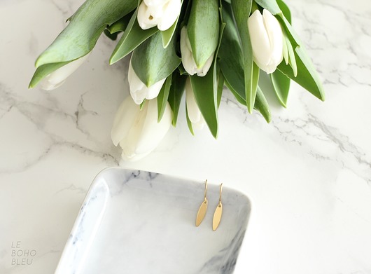 kolczyki z mosiądzu Minimalist Marquise Earrings