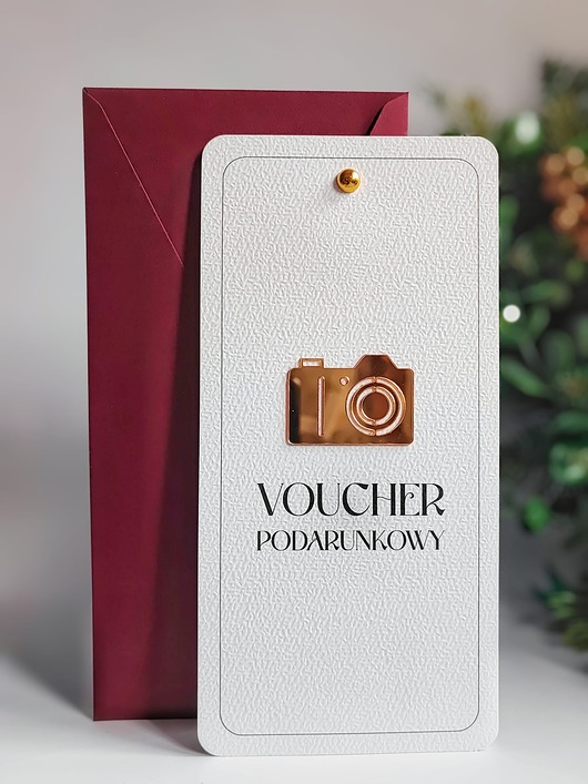kartki scrapbooking Voucher na sesję zdjęciową 5szt.