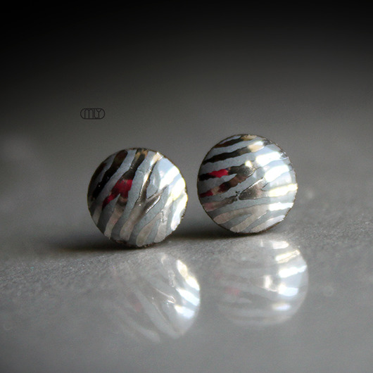 kolczyki ceramiczne Mini Zeberka 6mm/stal chirurgiczna/