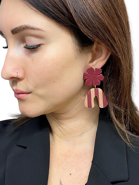 kolczyki z masy plastycznej Wiszące kolczyki ALE 25