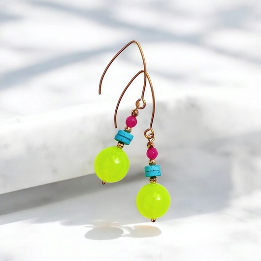 kolczyki z kamieniami Kolczyki : FLUO summer collection ::  duże kule