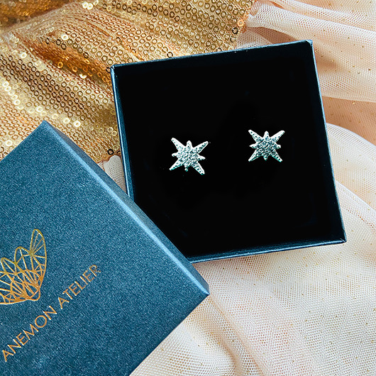 kolczyki srebrne Kolczyki gwiazdki, srebrne gwiazdy, cyrkonie