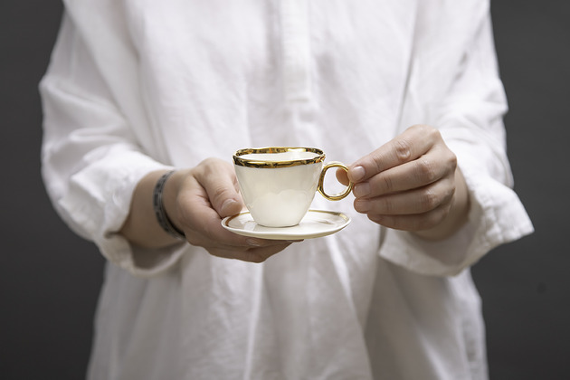 filiżanki Tancerka - porcelanowe espresso z talerzykiem