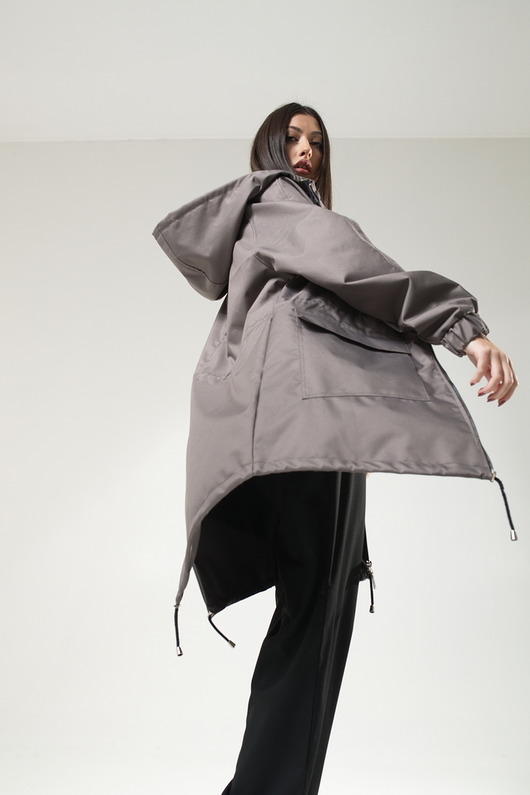 kurtki damskie Kurtka ocieplana/ płaszcz typu parka stone grey