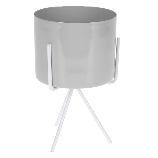 Kwietnik Metalowy Osłonka Stojak Platynowa 22 cm MIA home