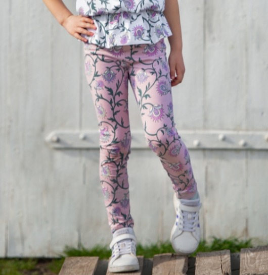 legginsy i getry dla dziewczynki Legginsy zmieniające kolory - Kwiaty
