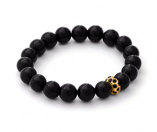 Black jade with crystal bead Lavoga