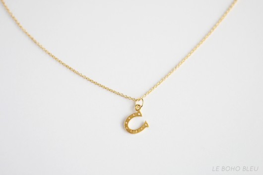 złote naszyjniki Gold Plated Horseshoe Necklace