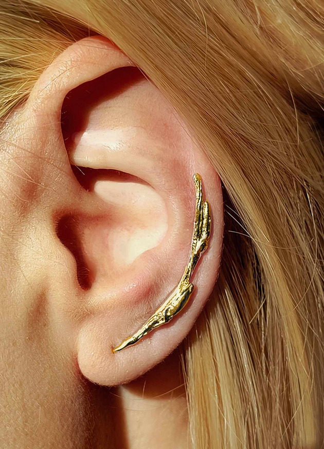 nausznice Kolczyk- nausznica GAŁĄZKA Gold lewe ucho